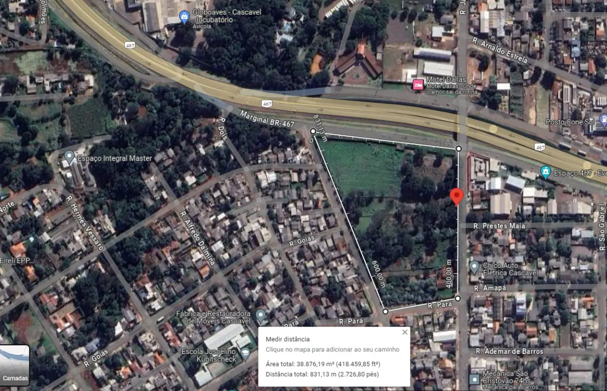 LOTE 000 - TERRENO COMERCIAL COM 31.400 m2  - CASCAVEL PR - RUA JACAREZINHO BAIRRO SÃO CRISTOVÃO.