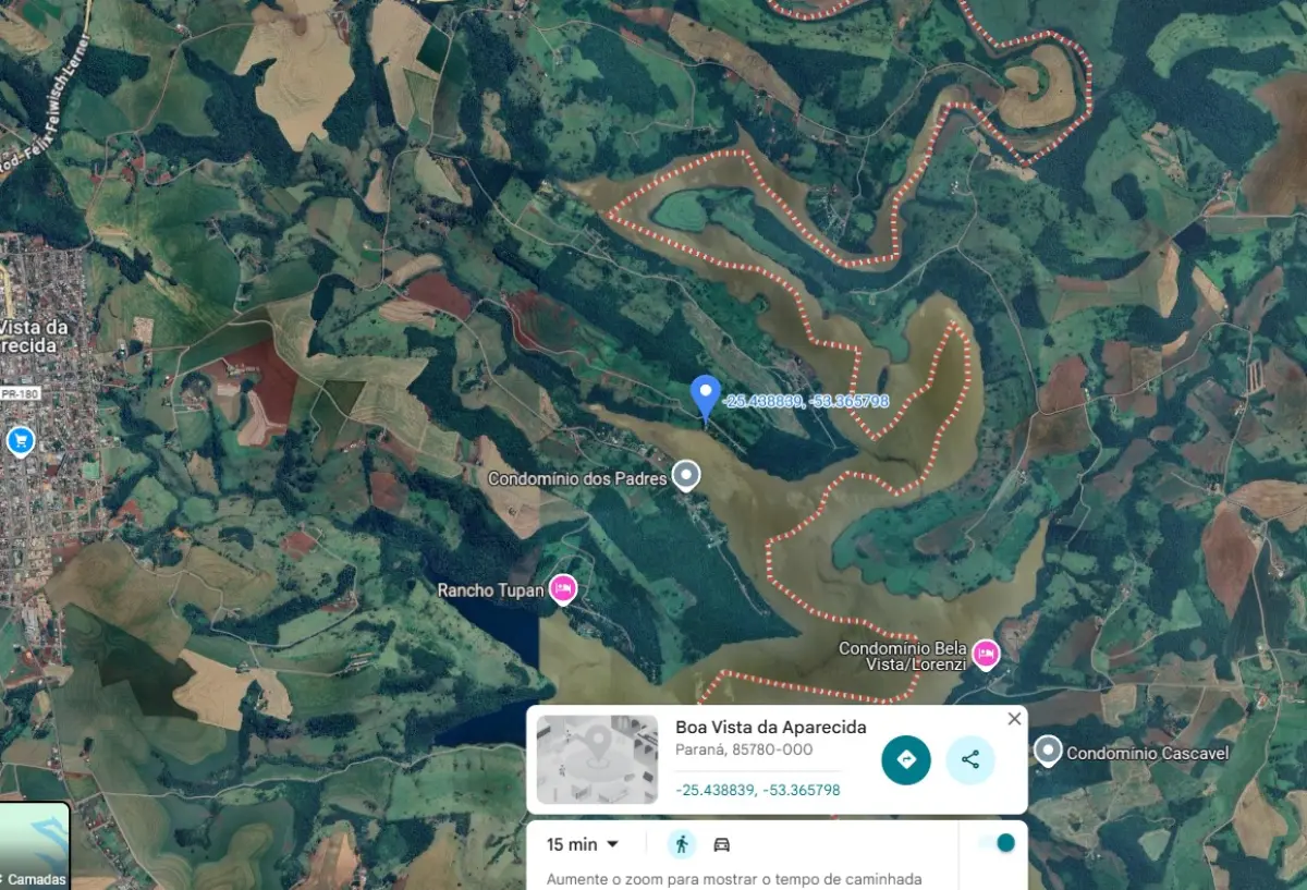 LOTE 000 - TERRENO RURAL COM 1.050 M2  no ALAGADO de  BOA VISTA APARECIDA PR (FRENTE PARA O ALAGADO)