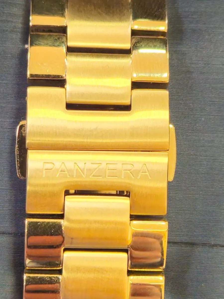 LOTE 000 - RELOZIO PANZERA - MOD 43C Panzera Classivo Watch in Gold with blue -