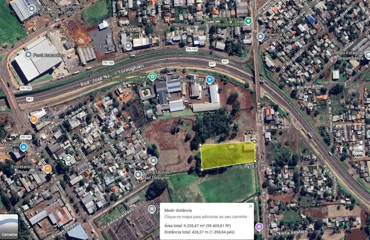 LOTE 000 - TERRENO COM 9.196 M2 - AVENIDA PIQUIRI - CASCAVEL PR ( proximo ao S. Almayer)
