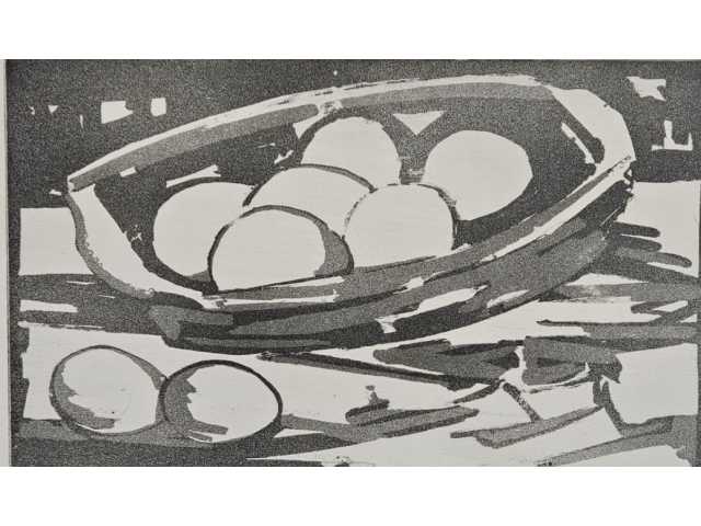 OBRA DE ARTE - FERNANDO CALDERARI - Natureza Morta Com Ovos - GRAVURA - 0,42X0,32