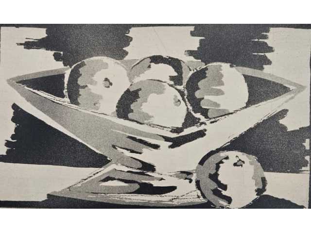 OBRA DE ARTE - FERNANDO CALDERARI - Natureza Morta com Laranjas - GRAVURA 0,30X0,46