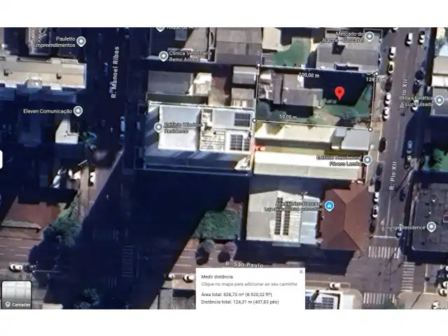 TERRRENO COM 826,80 M2 RUA PIO XII CASCAVEL PARANA ( CENTRO)