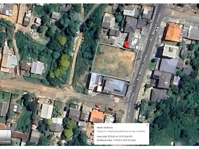 TERRENO DE 871,60 M2  em PONTA GROSSA /PR - AVENIDA MELVIN JONES - SABARÁ