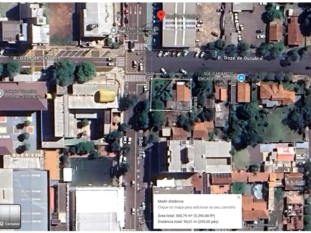 TERRENO 500 M2 TOLEDO PARANA CENTRO ( AVENIDA SÃO JOÃO COM 12 DE OUTUBRO)
