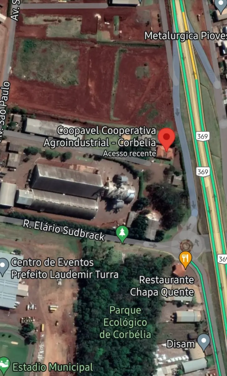 LOTE 000 - TERRENO COM 22.250 M2 EM CORBÉLIA PR - COM BARRACÃO COMERCIAL DE 900 M2 FRENTE PARA BR 369