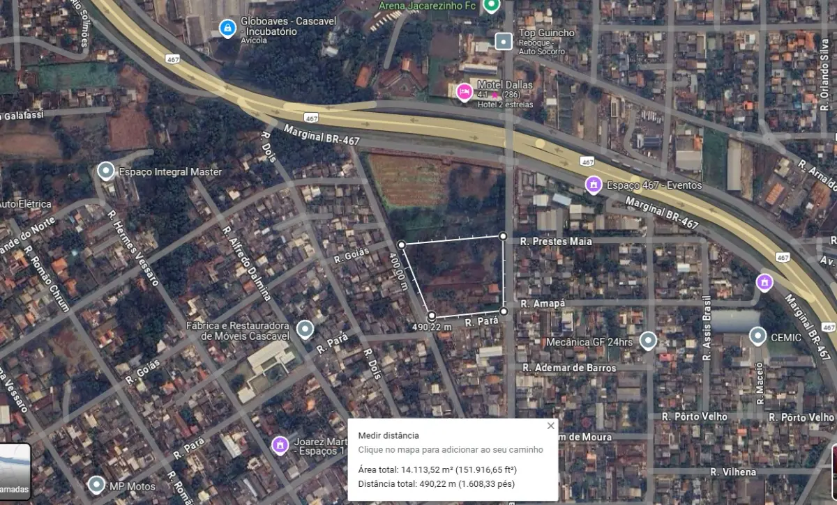 LOTE 000 - TERRENO COMERCIAL  COM  14. 108 M2 REGIÃO NORTE - CASCAVEL PR ( Final da rua jacarezinho)