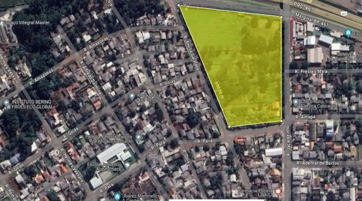 LOTE 000 - TERRENO COMERCIAL COM 31.400 m2  - CASCAVEL PR - RUA JACAREZINHO BAIRRO SÃO CRISTOVÃO.