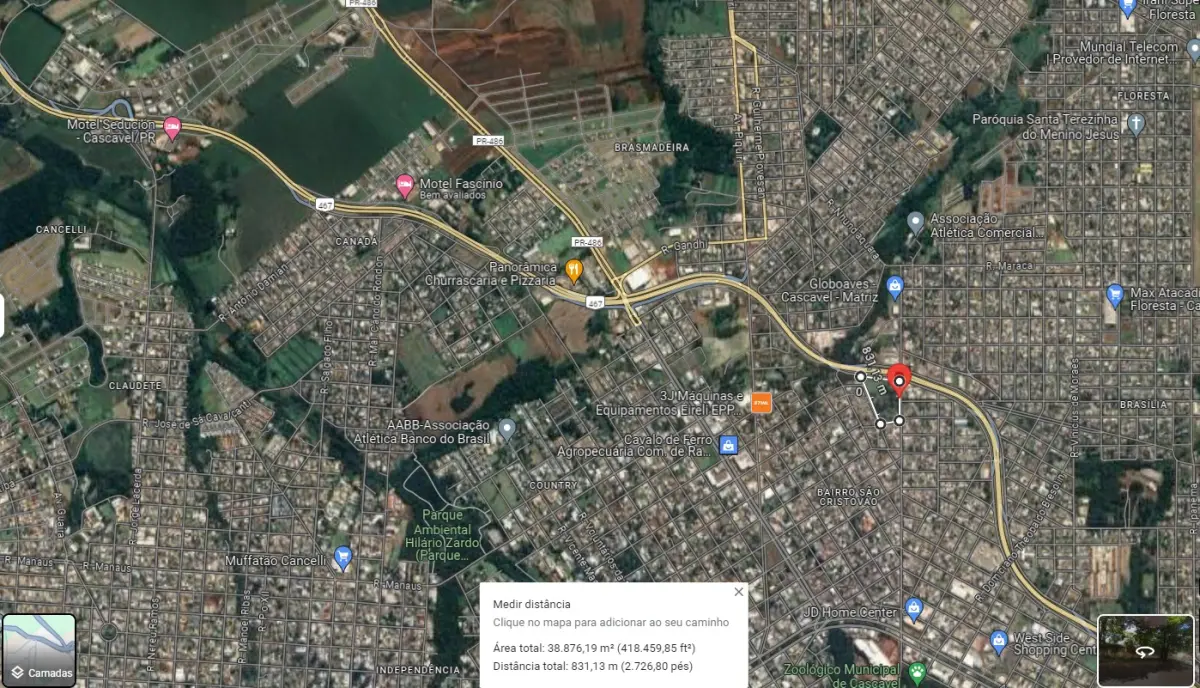 LOTE 000 - TERRENO COMERCIAL COM 31.400 m2  - CASCAVEL PR - RUA JACAREZINHO BAIRRO SÃO CRISTOVÃO.