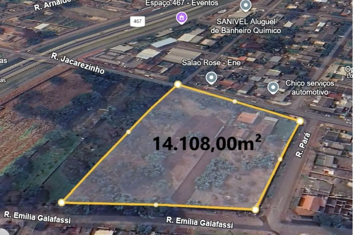LOTE 000 - TERRENO COMERCIAL  COM  14. 108 M2 REGIÃO NORTE - CASCAVEL PR ( Final da rua jacarezinho)