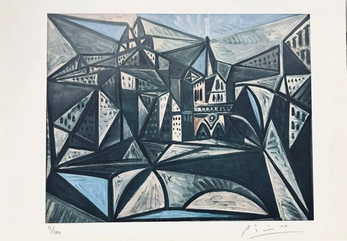 LOTE 001 - BEM – OBRA DE ARTE – VIEW OF PARIS WITH NOTRE-DAME – ARTISTA – PABLO PICASSO
