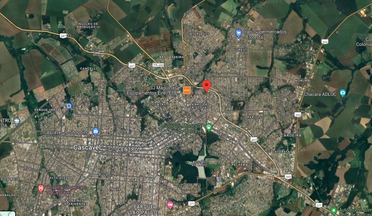 TERRENO COMERCIAL COM 38.902 M2 - CASCAVEL PR - RUA JACAREZINHO BAIRRO SÃO CRISTOVÃO.