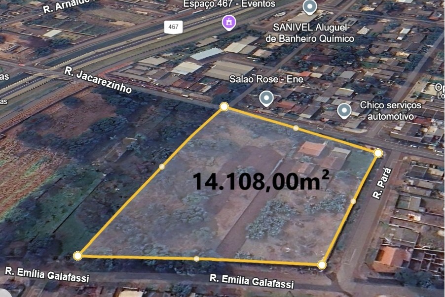 TERRENO URBANO COM 14.108 M2  REGIÃO NORTE na RUA JACAREZINHO - CASCAVEL PR