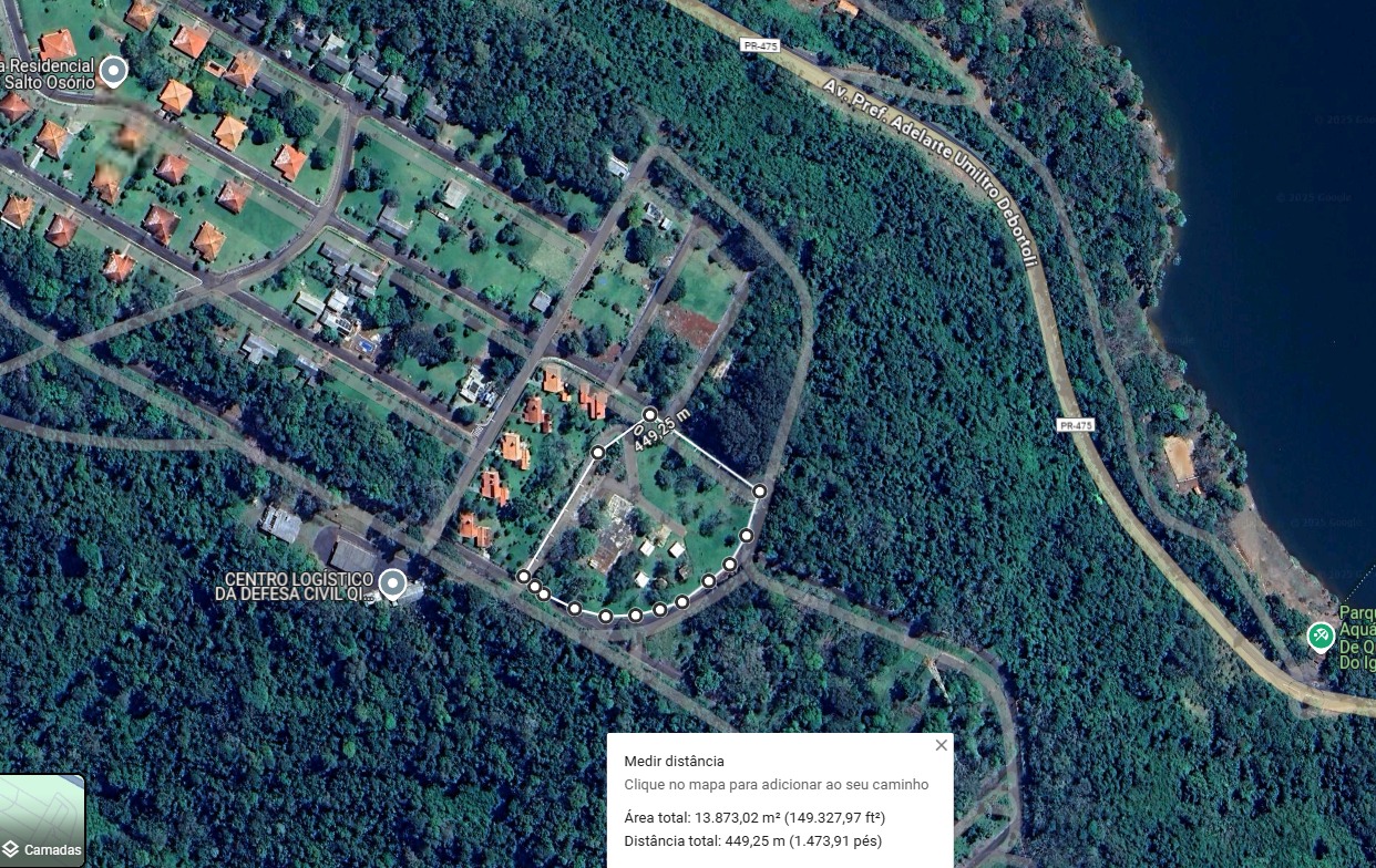 TERRENO COM 13.826,33 M2 VILA RESIDENCIAL SALTO OSÓRIO - QUEDAS IGUAÇU PR, localizado em Quedas Do Iguaçu - PR