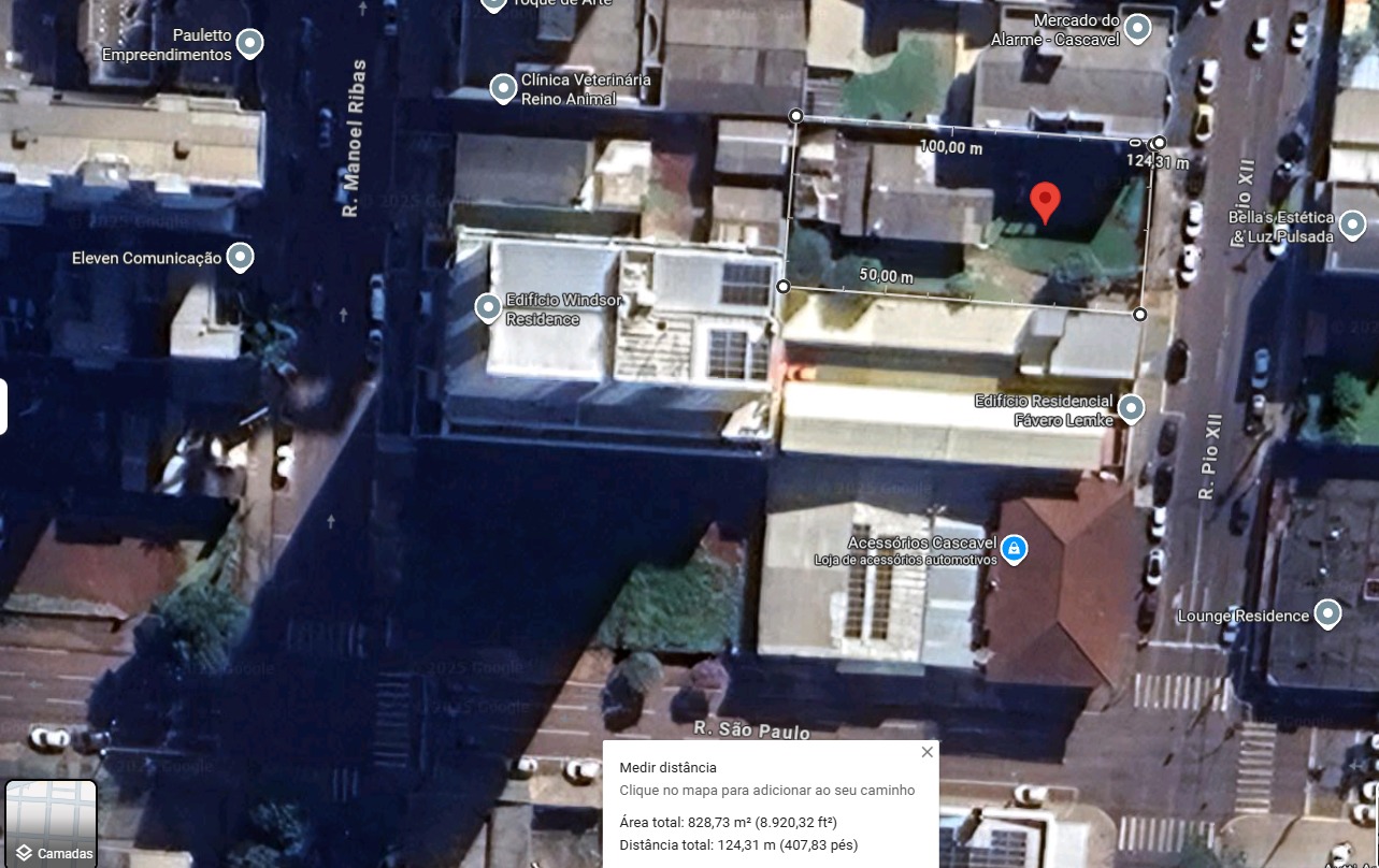 TERRRENO COM 826,80 M2 RUA PIO XII CASCAVEL PARANA ( CENTRO)