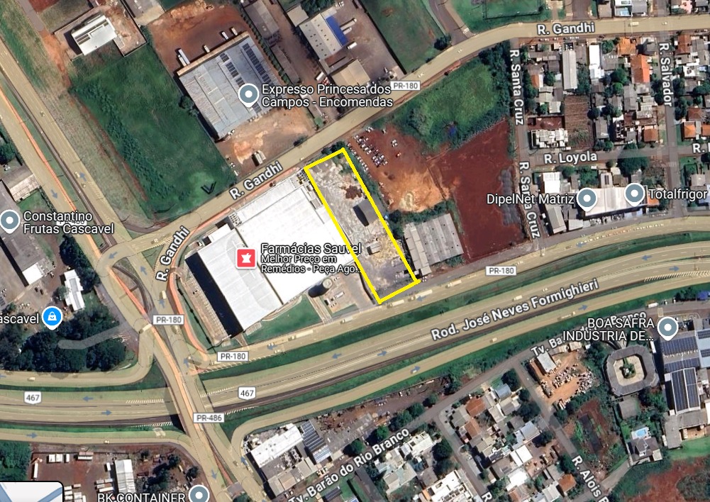 TERRENO COMERCIAL com 4.413,48 m2 - na RUA GANDHI - ( ao lado do Atacado Porti) - CASCAVEL PR.