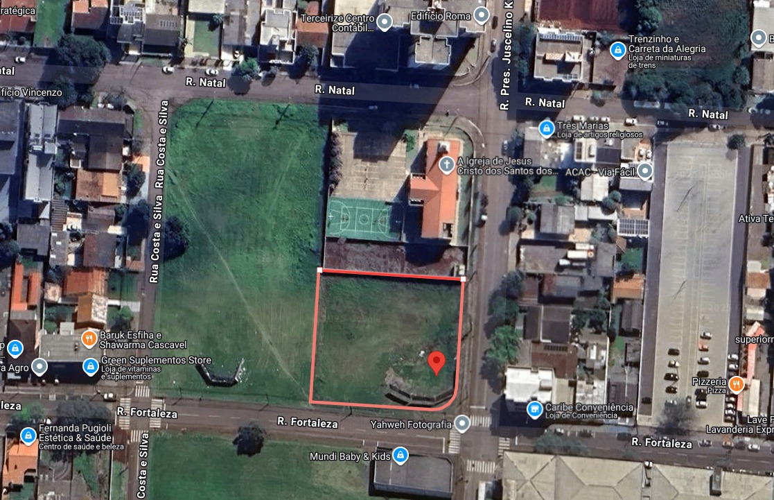 TERRENO DE ESQUINA COM 2.888, 87 M2 RUA PRESIDENTE KENENDY PROXIMO DA UNIPAR CASCAVEL PR