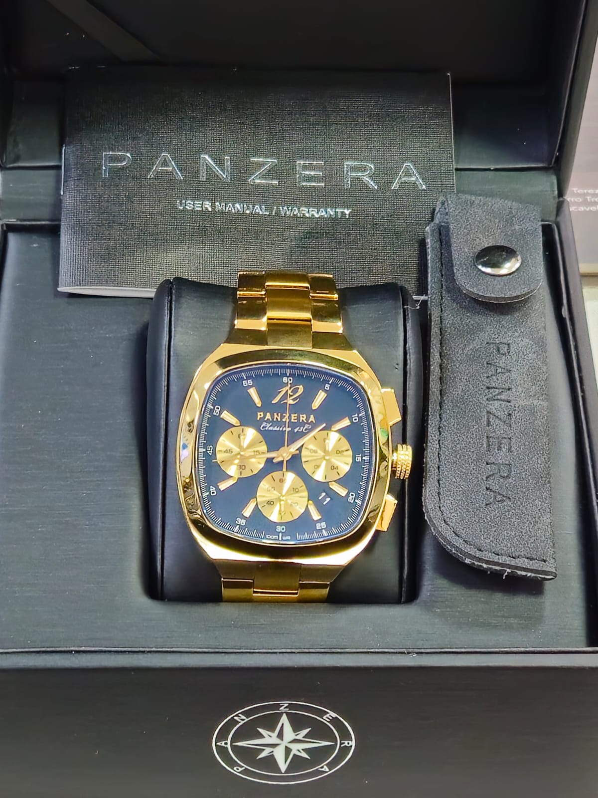 RELOGIO PANZERA - BANHADO A OURO  - NOVO - MODELO 43C